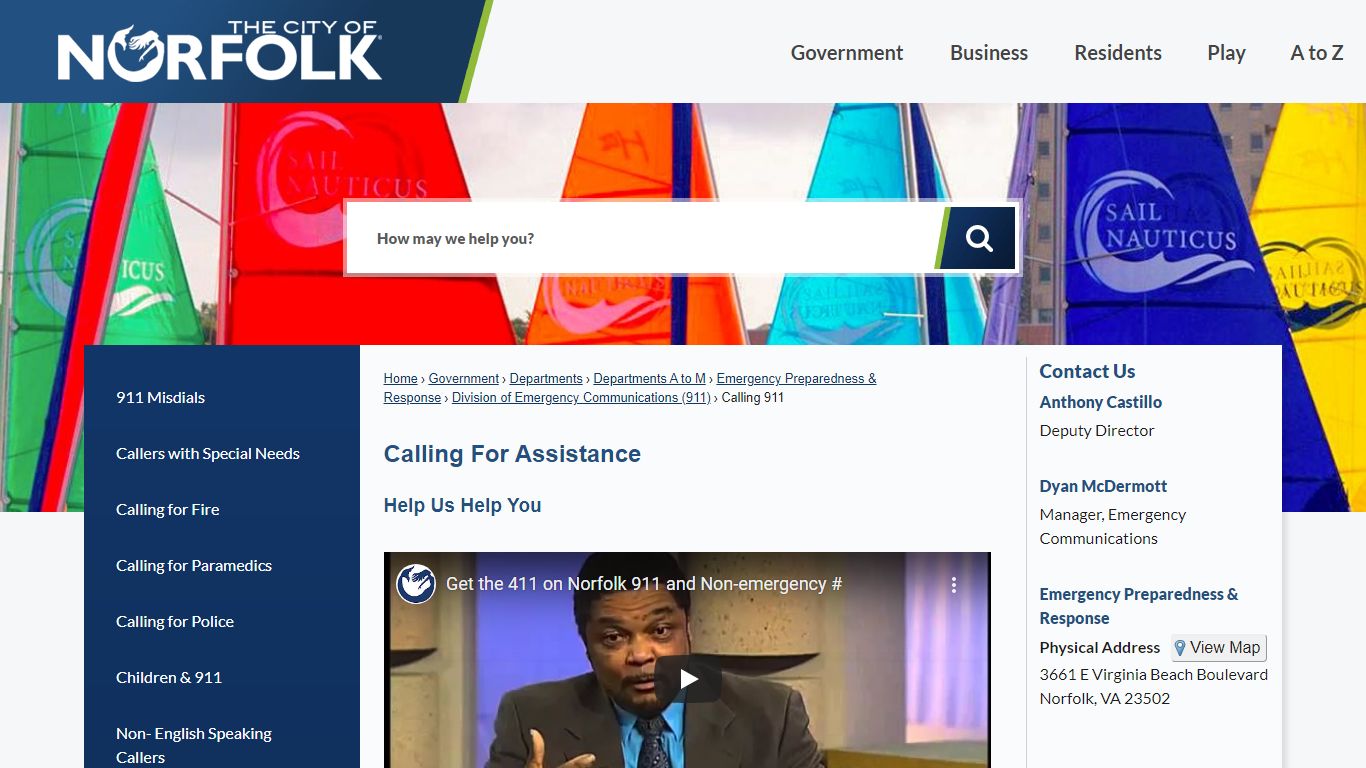 Calling For Assistance | City of Norfolk, Virginia - Official Website